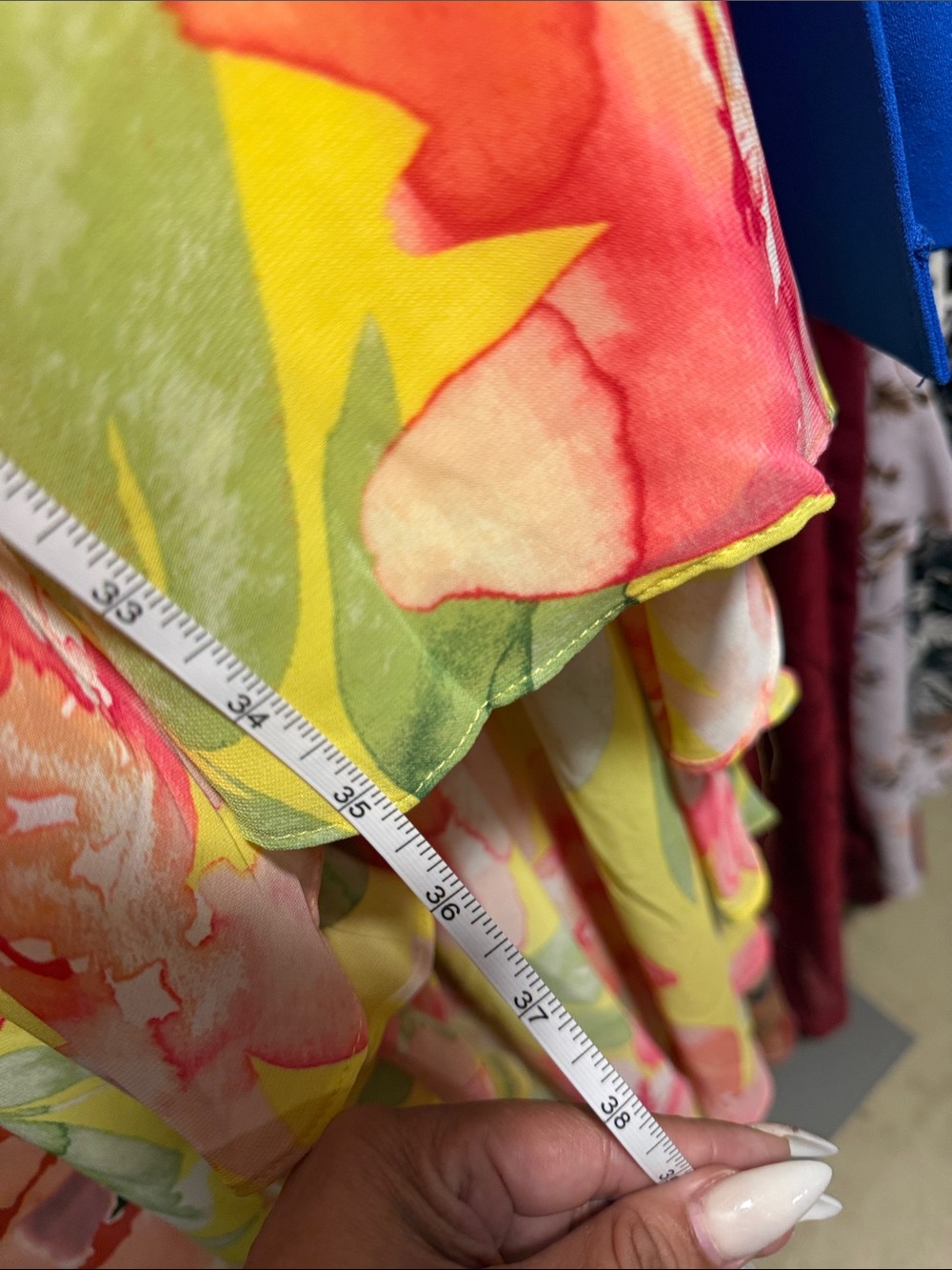 Eliza J Yellow Floral Halter Maxi Dress with Coral Accents - Picture 12 of 12